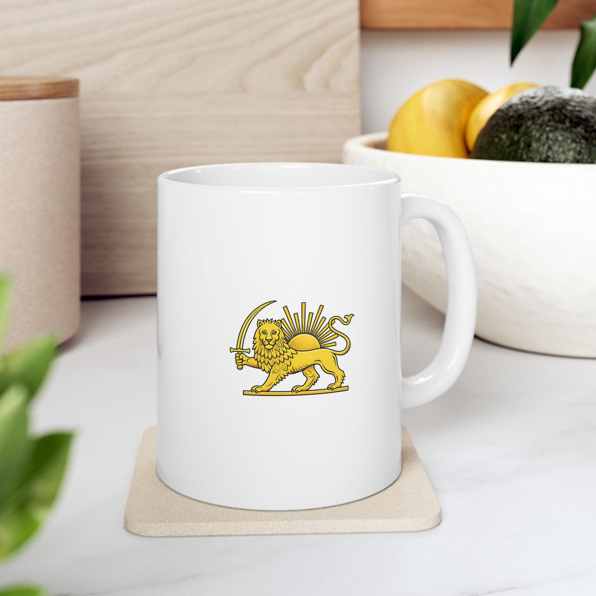 Lion & Sun Ceramic Coffee Cup (11oz)